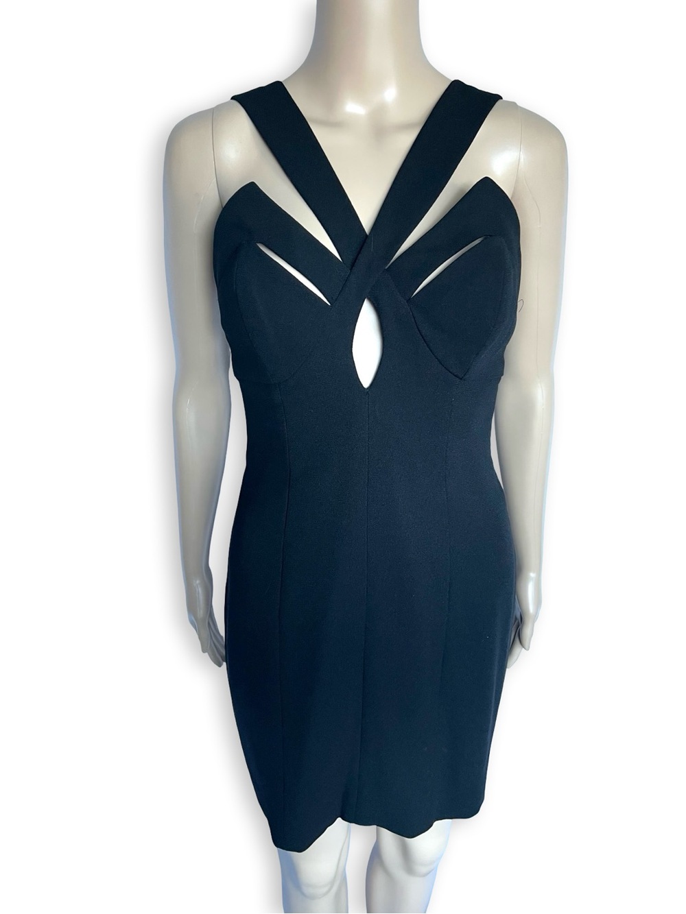 Vintage Nicole Miller 90s Indecent Proposal Dress Black Strappy Cut Out Dress S